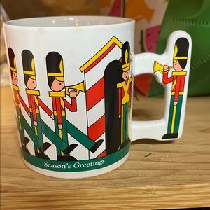 The Love Mug Coffee Cup Toy Soldiers Season's Greetings Christmas Vintage 1988
